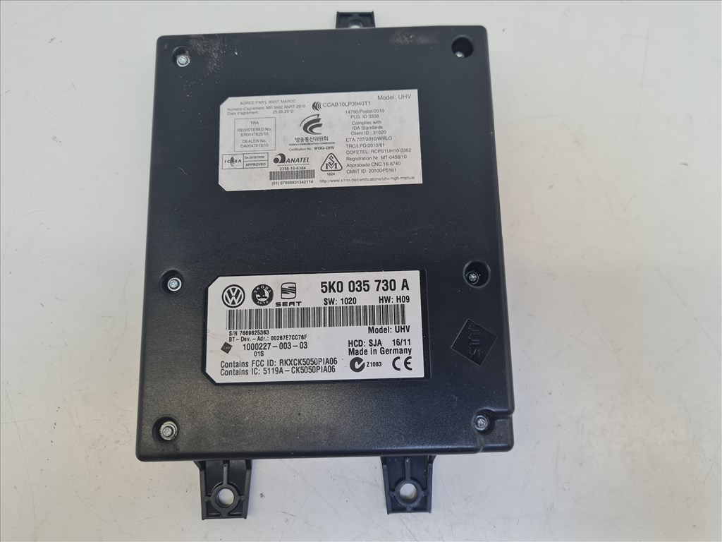 Volkswagen Golf VI bluetooth elektronika (21544) 5k0035730a 1. kép