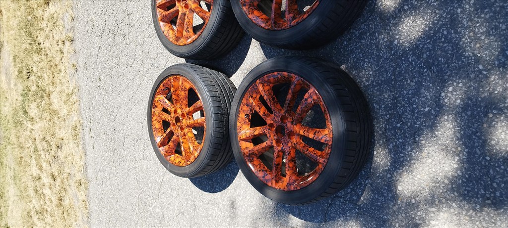 Opel D Corsa Opc gyári 17" alufelni szett egyedi kivitelben, 215/40 Bridgestone nyári gumival eladó! 5. kép