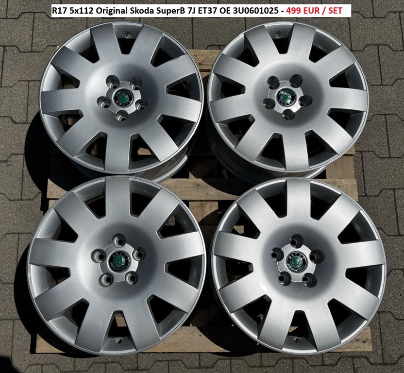 R17 5x112 Original Skoda SuperB 7J ET37 OE 3U0601025  gyári alufelnik felnik  1. kép