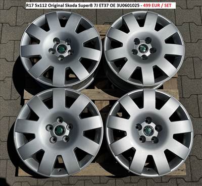 R17 5x112 Original Skoda SuperB 7J ET37 OE 3U0601025  gyári alufelnik felnik 