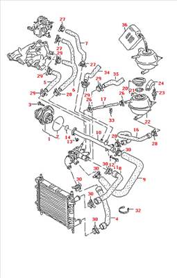 VOLKSWAGEN polo ii. 91-94 vízcső