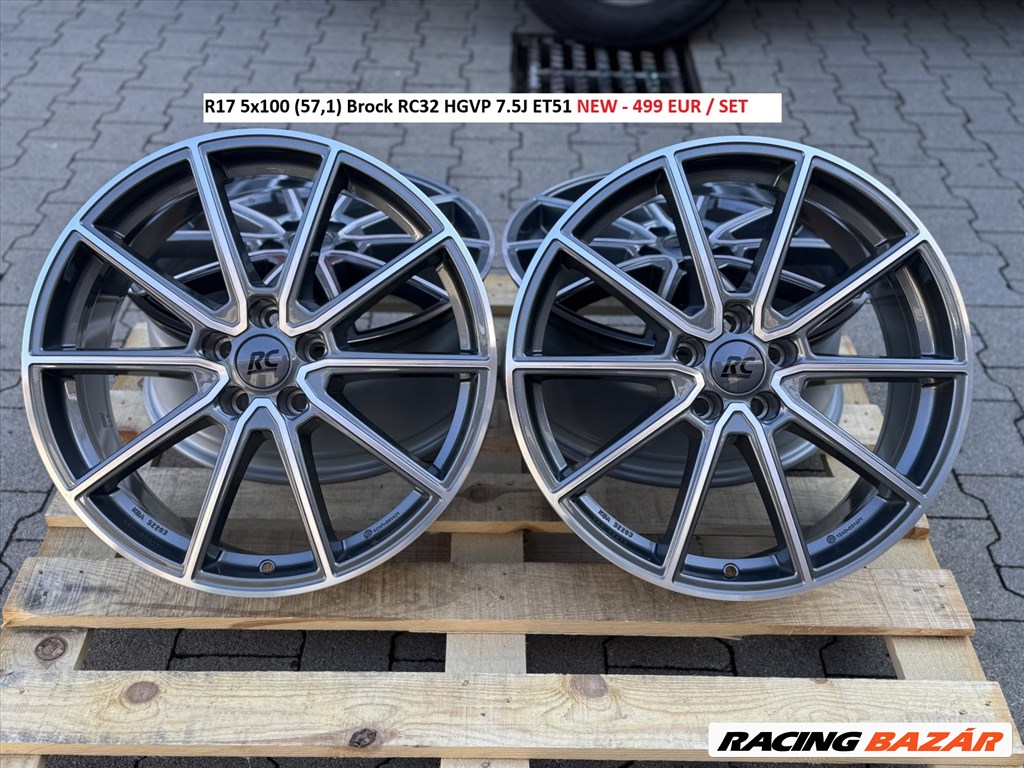 R17 5x100 (57,1) Brock RC32 HGVP 7.5J ET51 új felni skoda vw seat 1. kép