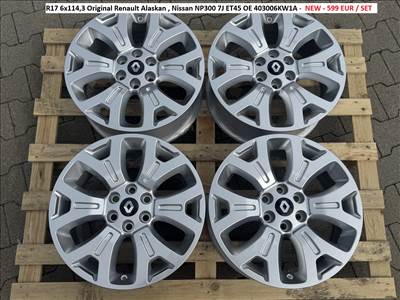 R17 6x114,3 Original Renault Alaskan , Nissan NP300 7J ET45  új gyári alufelnik 