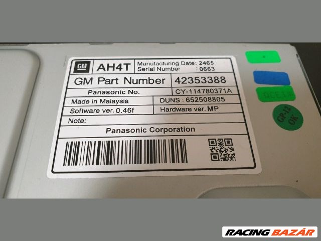 Opel Zafira C, Opel Astra J, Opel Meriva B, Opel Mokka, Opel Insignia A Kijelző AH4T 42353388 3. kép