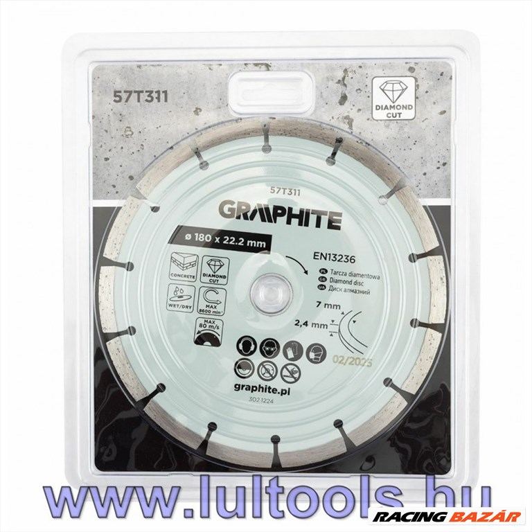 Szegmentált gyémánt vágókorong, 180mm 1. kép