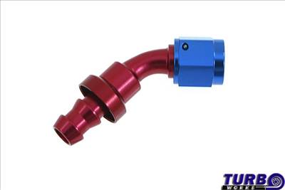 TurboWorks 45° AN6 Push-On alumínium tömlővég