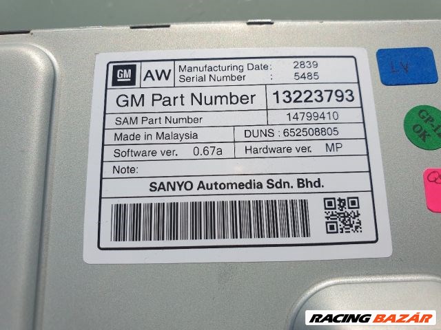 Opel Zafira C, Opel Astra J, Opel Meriva B, Opel Mokka, Opel Insignia A Kijelző AW 13223793 3. kép