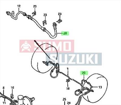 Suzuki Swift fékcső hátsó (gumi) 1,0 - 1,3 - 1,6 1990-2003 51590-60B00, 51590-60BB0