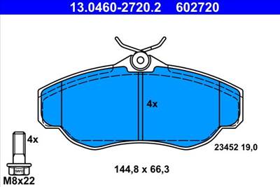 Fékbetét készlet ATE 13.0460-2720.2 for LAND ROVER
