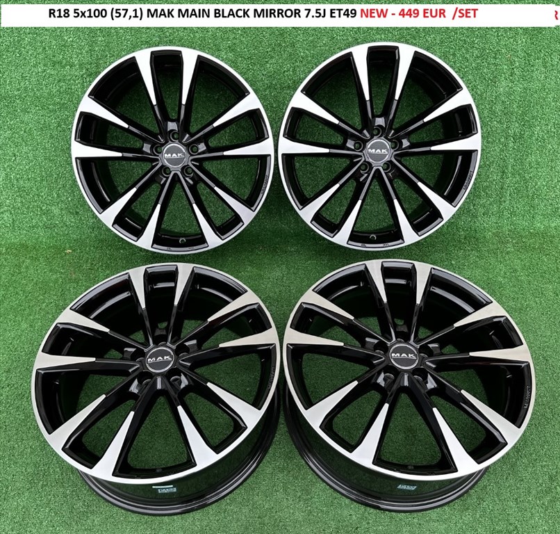 R18 5x100 (57,1) MAK MAIN BLACK MIRROR 7.5J ET49 új alufelnik felnik 1. kép