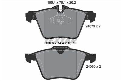 Fékbetét készlet TEXTAR 2407903 for JAGUAR