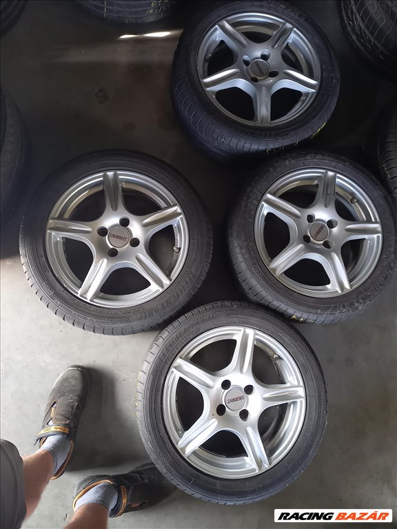  Fiat Alfa 4x98-as 6.5x15" használt Dezent alufelni 195/50 használt Goodyear nyári gumi sxx1 1. kép
