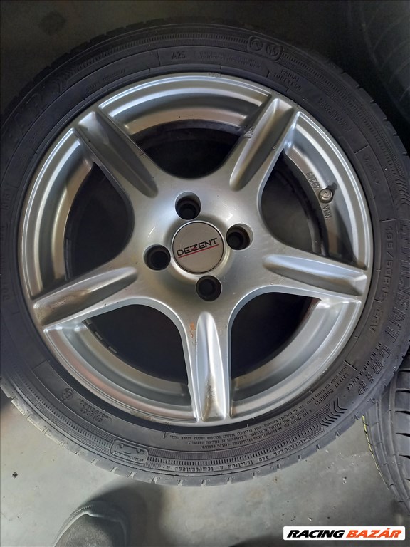  Fiat Alfa 4x98-as 6.5x15" használt Dezent alufelni 195/50 használt Goodyear nyári gumi sxx1 3. kép