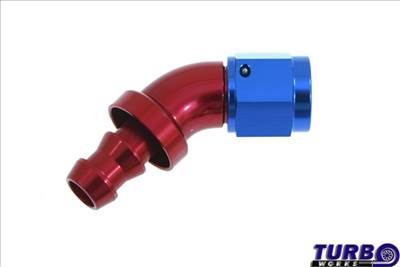 TURBOWORKS Egy darabból kovácsolt Push-On tömlővég 45° AN6