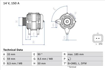 generátor BOSCH 0 986 046 260 for RENAULT, OPEL, VAUXHALL, NISSAN