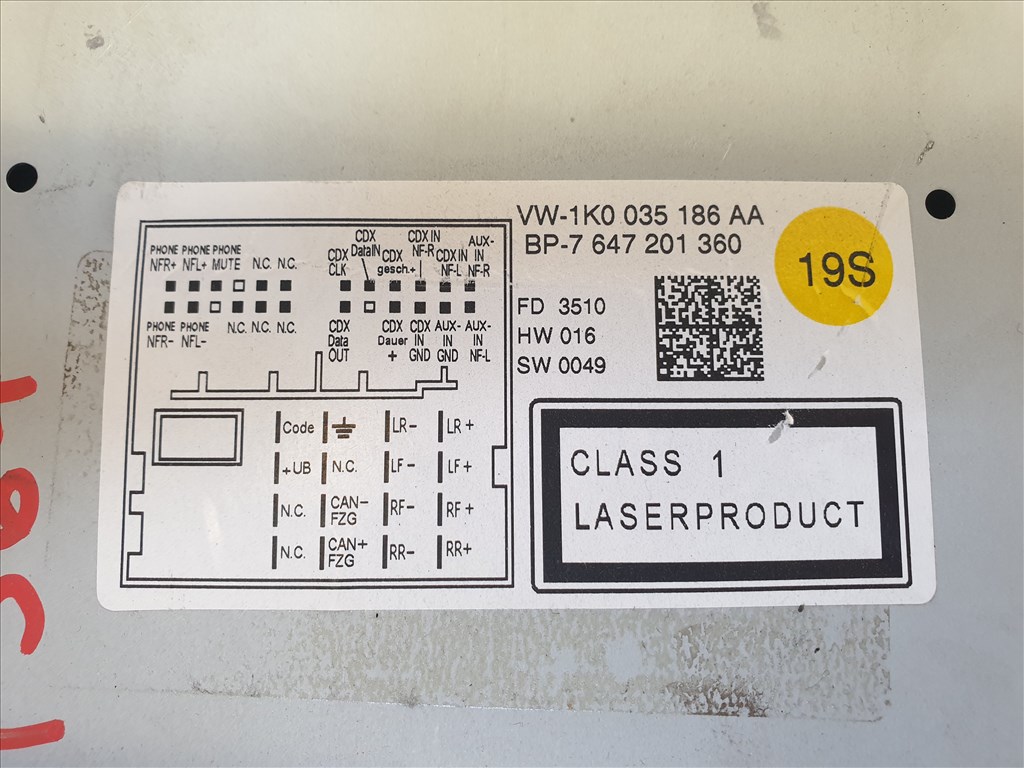 Volkswagen Golf VI CD / rádió 1K0 35 186 AA (21817,21818) 11. kép