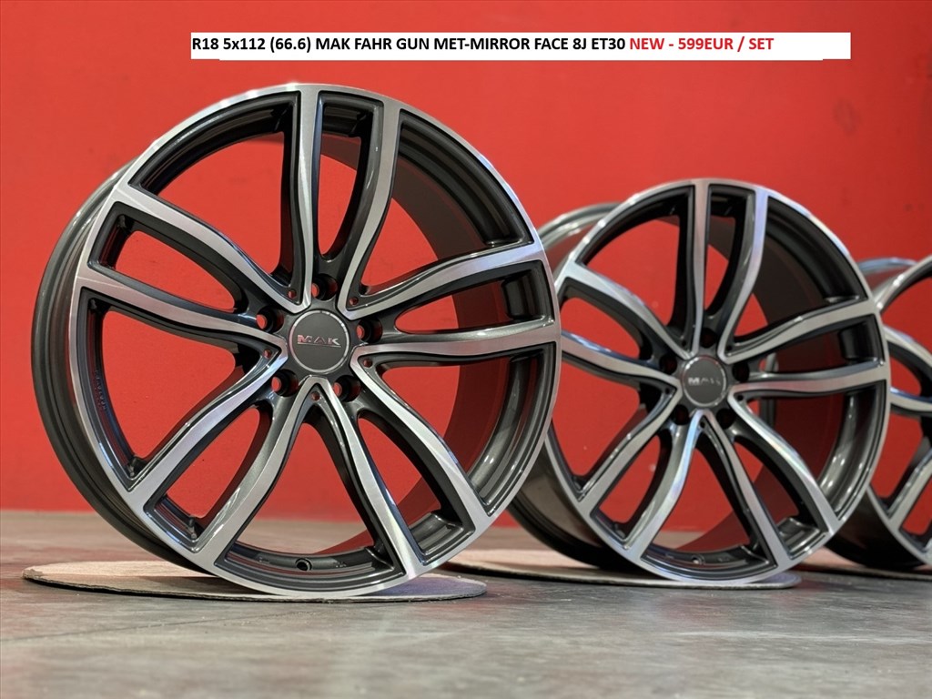 R18 5x112 (66.6) MAK FAHR GUN MET-MIRROR FACE 8J ET30  új felnik alufelnik 1. kép