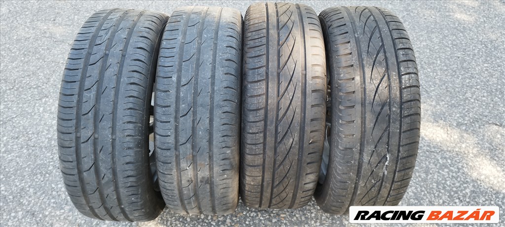  Opel D Corsa 4x100 lyukosztású 16" alufelni, 195/55 újszerű Continental nyári gumikkal eladó! 5. kép