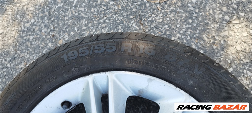  Opel D Corsa 4x100 lyukosztású 16" alufelni, 195/55 újszerű Continental nyári gumikkal eladó! 4. kép