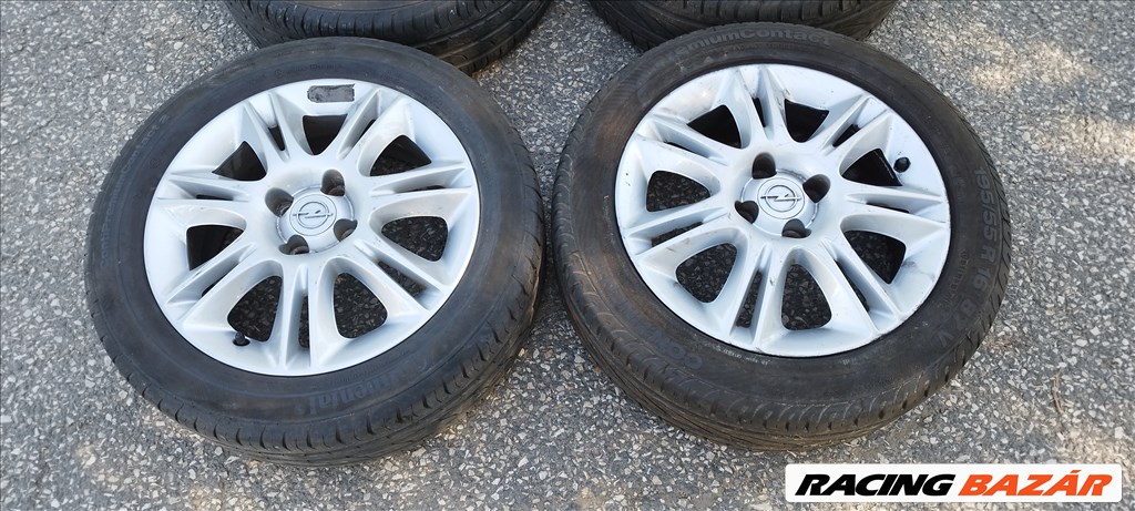  Opel D Corsa 4x100 lyukosztású 16" alufelni, 195/55 újszerű Continental nyári gumikkal eladó! 3. kép
