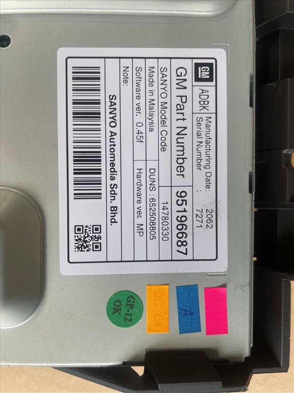 Opel Astra J  Klíma Fűtés vezérlőegység GM 13360093 / GM13360100 CDRádió vezérlő 8. kép