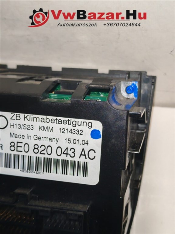Klimavezérlő AUDI A4 B6 8e0820043 ac 8E0820043AC 3. kép