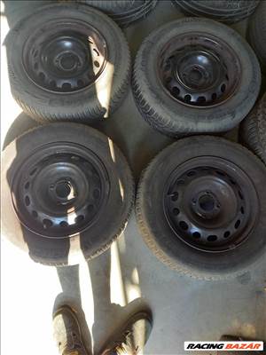 Peugeot citroen 4x108-as 6.5x15" használt lemezfelni, 205/65 használt Michelin téli gumi Sxx2
