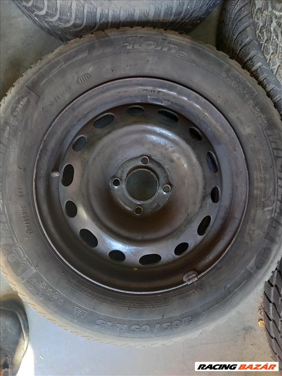 Peugeot citroen 4x108-as 6.5x15" használt lemezfelni, 205/65 használt Michelin téli gumi Sxx2 3. kép
