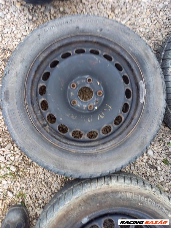 VW Audi Skoda 6,5x16 Lemezfelni 5x112 205/55R16 conti télivel Sxx2 3. kép