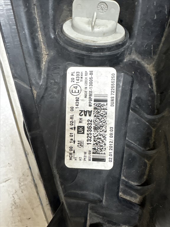 12482 Opel Meriva B Jobb első Lámpa Fényszóró Angol 13253632 6. kép