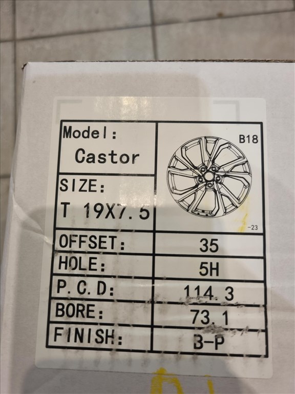  5x114.3 lyukosztású 7,5JJ 19" új Silverline alufelni 3. kép