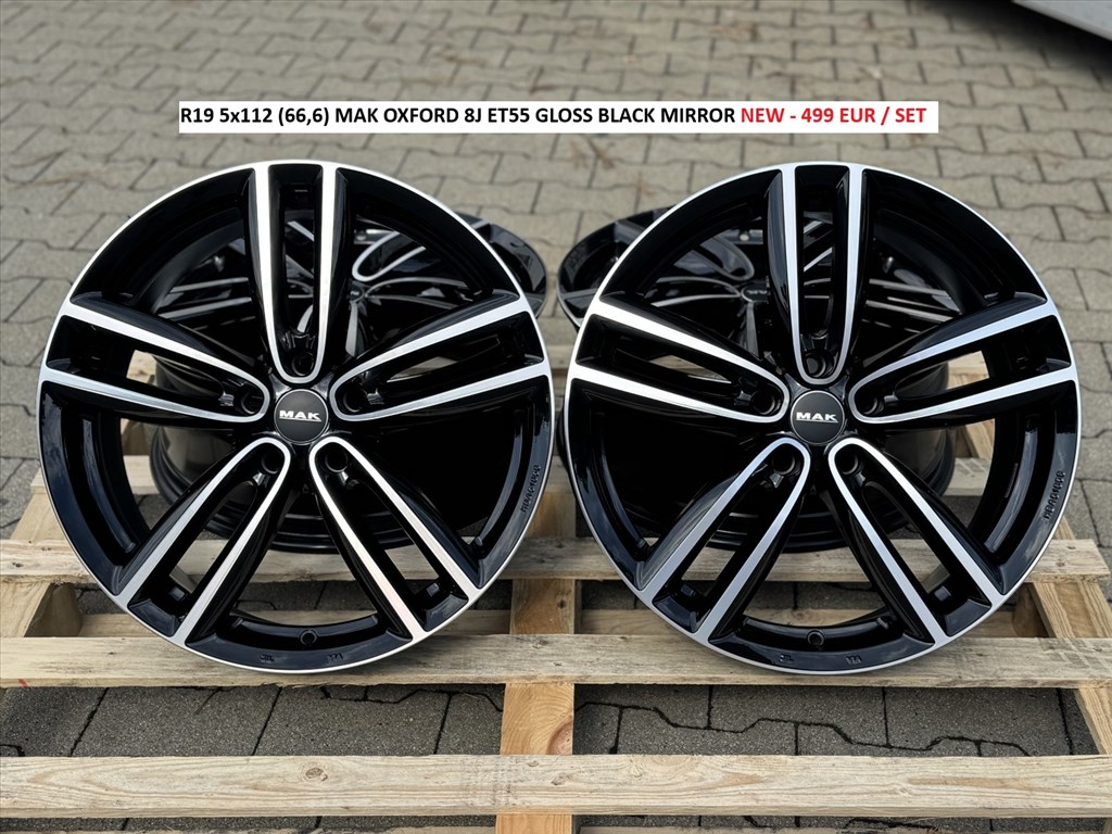 R19 5x112 (66,6) MAK OXFORD 8J ET55 GLOSS BLACK MIRROR új alufelnik  1. kép
