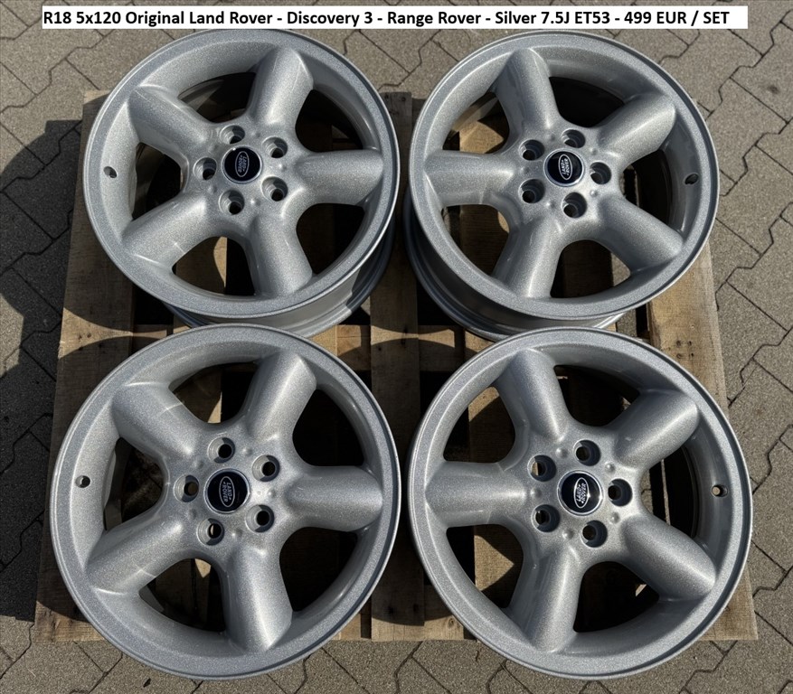 R18 5x120 Original Land Rover - Discovery 3 - Range Rover - Silver 7.5J ET53 gyári alufelnik 1. kép
