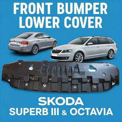 Skoda Superb II, Octavia II első lökhárító alsó alváz burkolat, motorvédő haspajzs 3v0807611