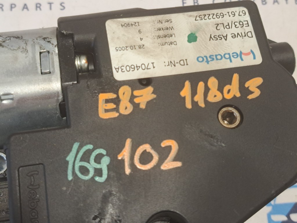 BMW E81 E82 E87 E90 E92 E63 tetõablak schiebedach tolótetõ motor 3. kép