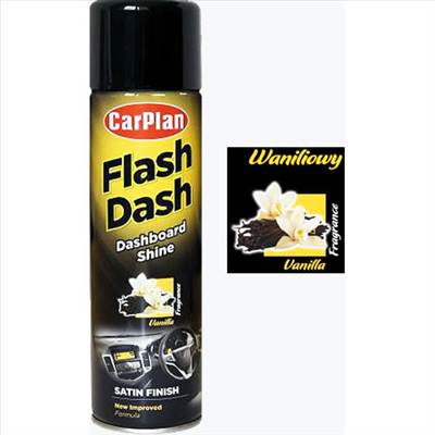 Műszerfalápoló, selyemfényű, vanília illatú spray 500 ml, CarPlan Flash Dash Satin Vanilla