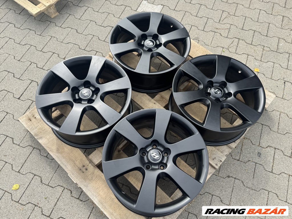 R18 5x114,3  Original Hyundai Santa Fe 7J  ET41 Black Matte gyári alufelnik felnik 3. kép