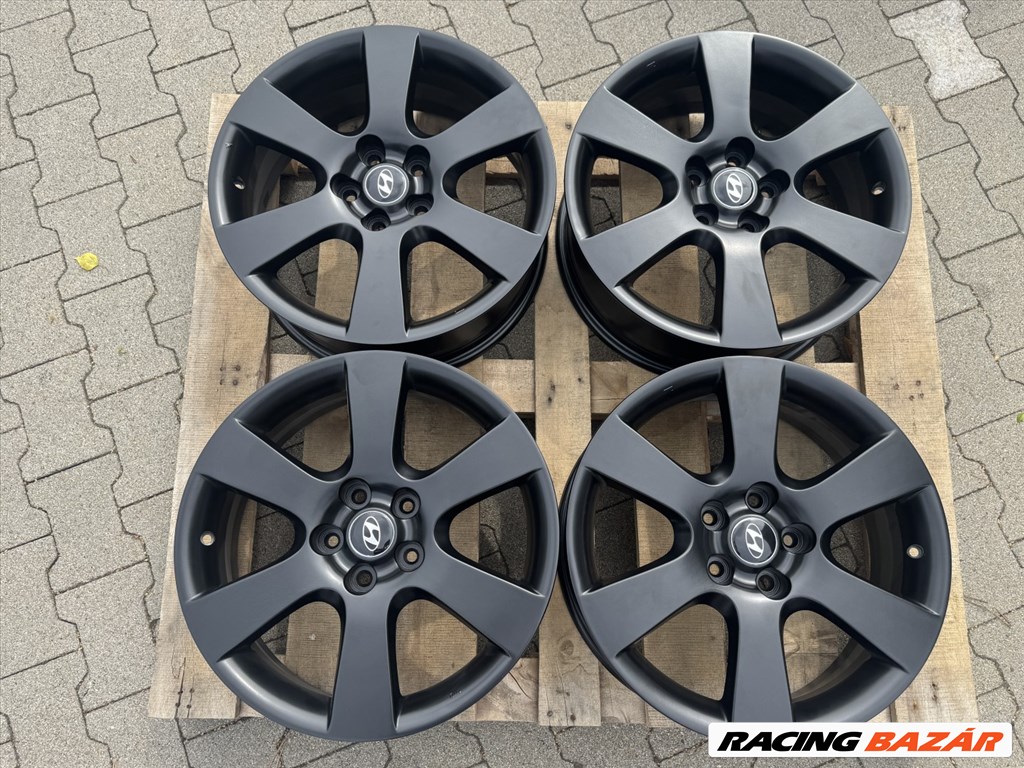 R18 5x114,3  Original Hyundai Santa Fe 7J  ET41 Black Matte gyári alufelnik felnik 4. kép