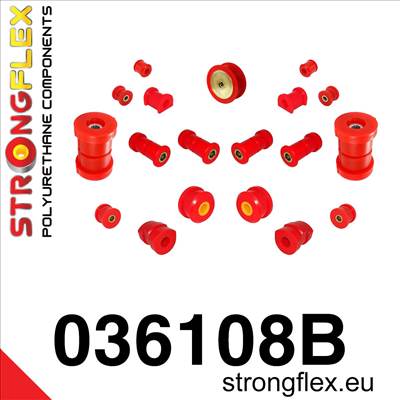 Strongflex Teljes felfüggesztés szilent készlet SPORT piros BMW E36 Compact