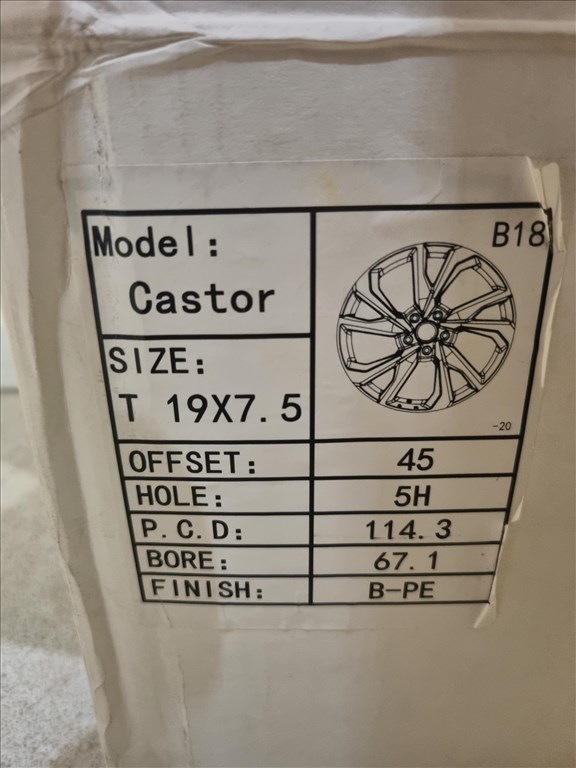  4x114.3 lyukosztású 7,5JJ 19" új Silverline alufelni 3. kép
