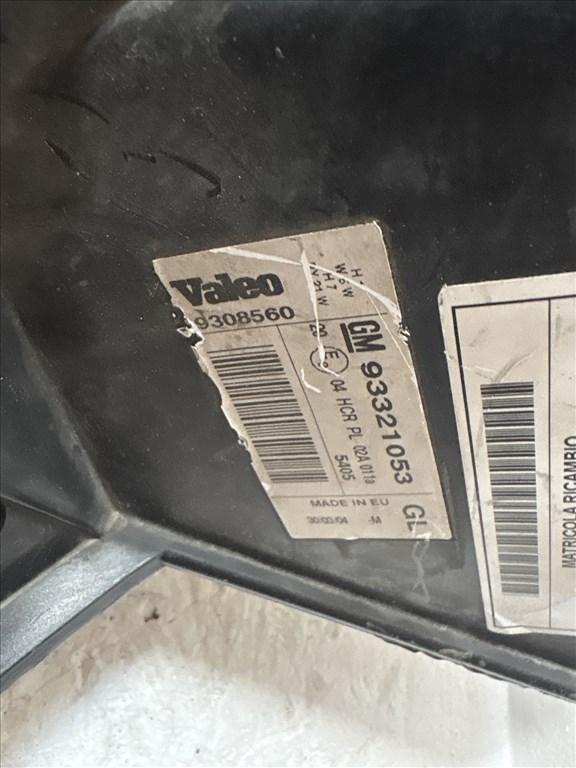 12197 Opel Meriva A Jobb első Lámpa Fényszóró 93321053 5. kép