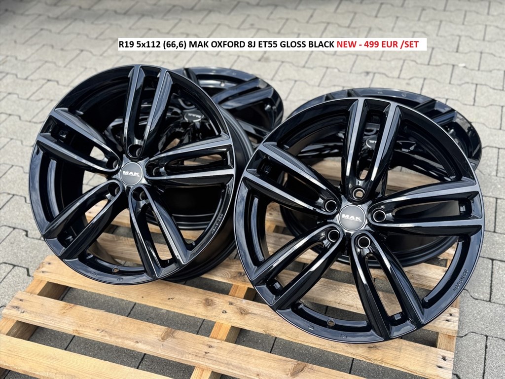 R19 5x112 (66,6) MAK OXFORD 8J ET55 GLOSS BLACK új alufelnik felnik  1. kép