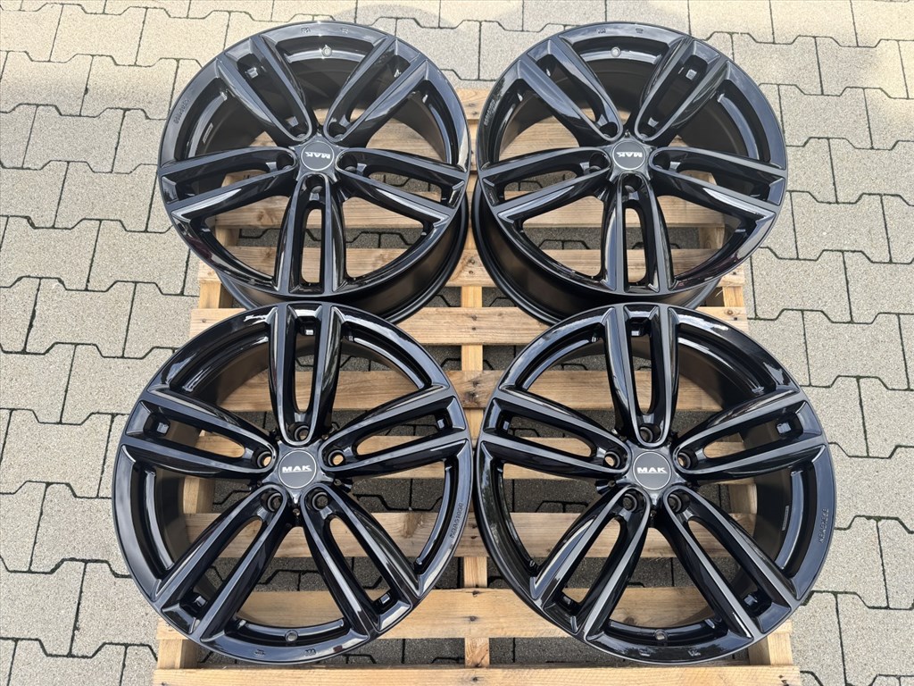 R19 5x112 (66,6) MAK OXFORD 8J ET55 GLOSS BLACK új alufelnik felnik  5. kép