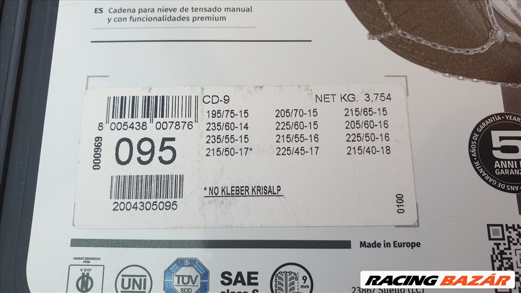 Új Thule / König CD-9 (095) hólánc 205/60r16 , 225/456r17 , 215/55r16 2. kép