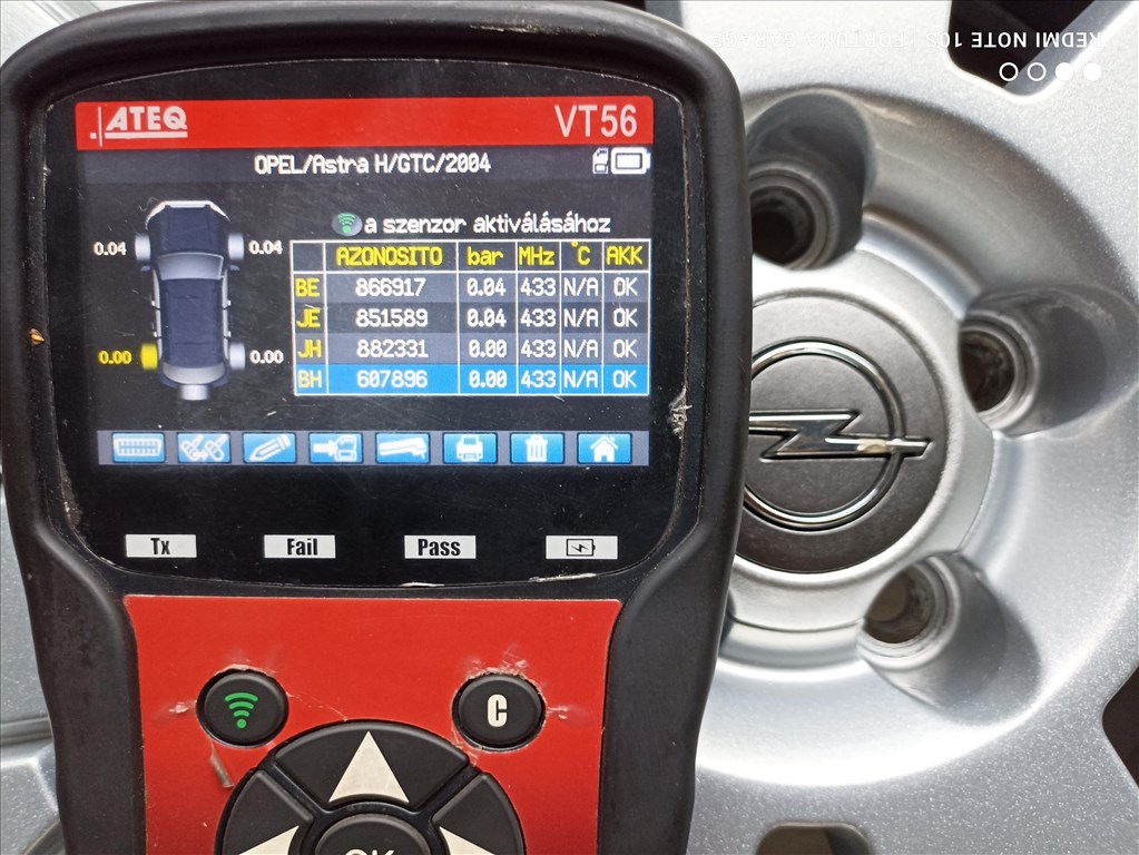 5x110 17" Opel újszerű alufelni garnitúra +TPMS 8. kép