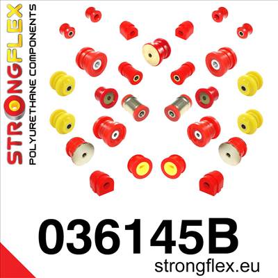 Strongflex Teljes felfüggesztés szilent készlet SPORT piros BMW E46