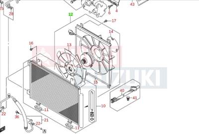 Suzuki SX4 légkondi ventillátor + motor + keret 95360-79J20