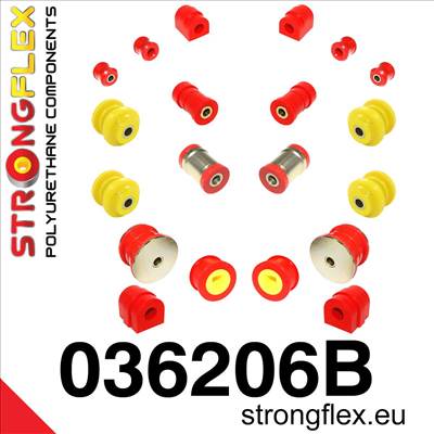 Strongflex Futómű szilent készlet SPORT piros BMW E46