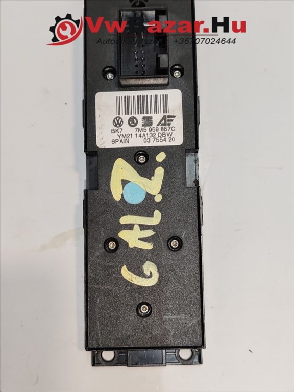 Ablakemelő kapcsoló VW SHARAN II GALAXY II ALHAMBRA II 7M5959857C. 2. kép