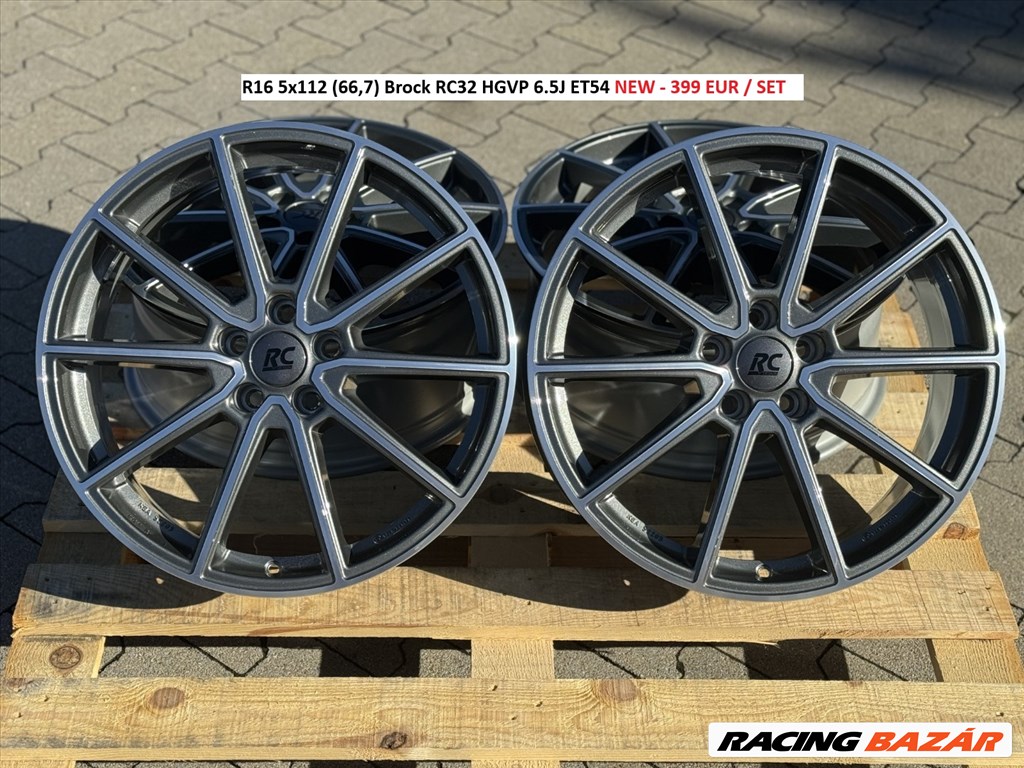 R16 5x112 (66,7) Brock RC32 HGVP 6.5J ET54 új felni skoda vw seat audi 1. kép